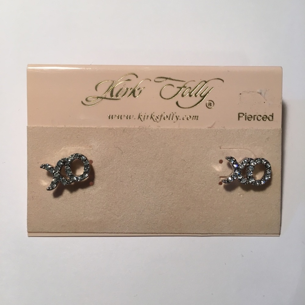 Kirks Folly XO Silver Stud Earrings